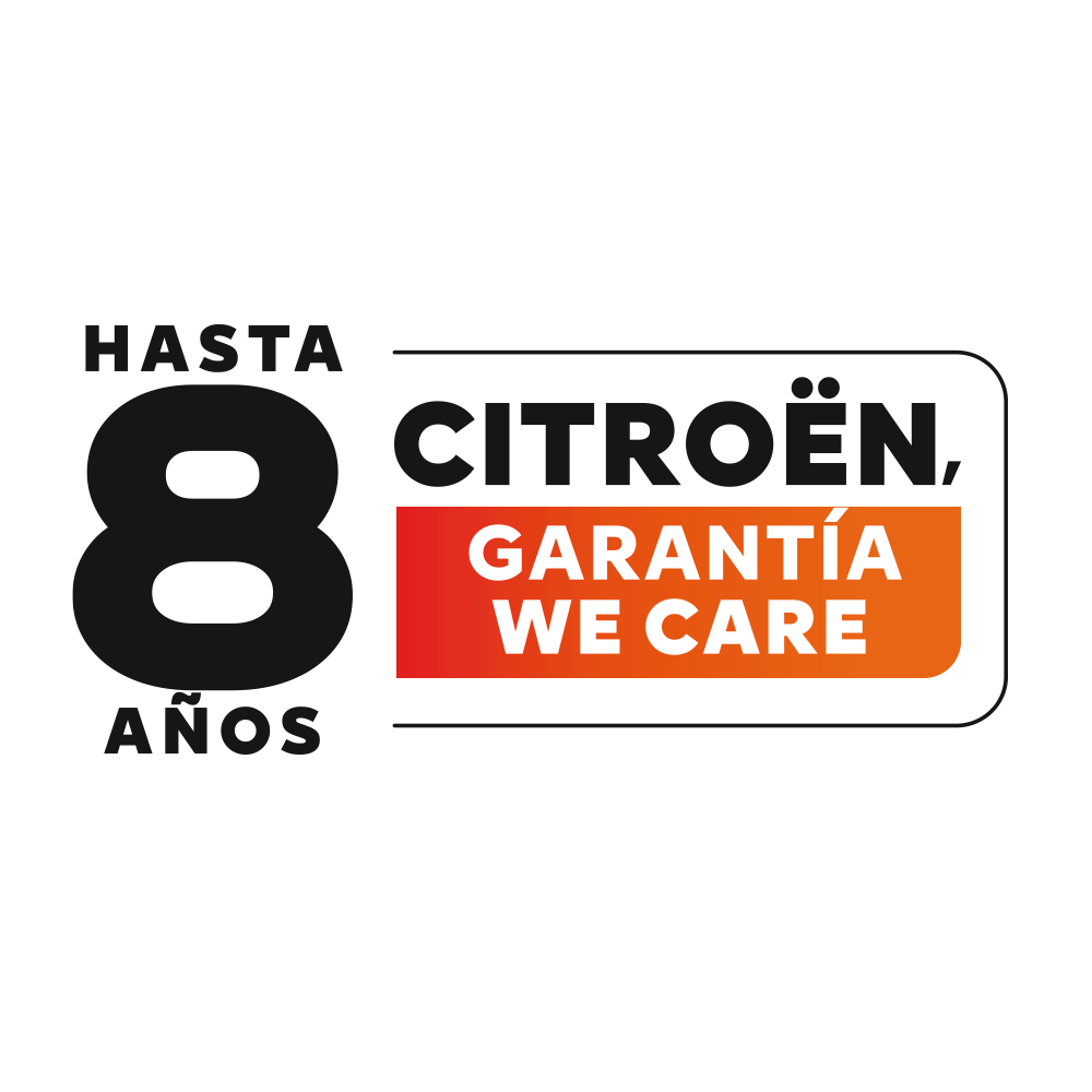 Citroën 8‑year warranty badge ilustrando extended coverage y long‑term vehicle protection